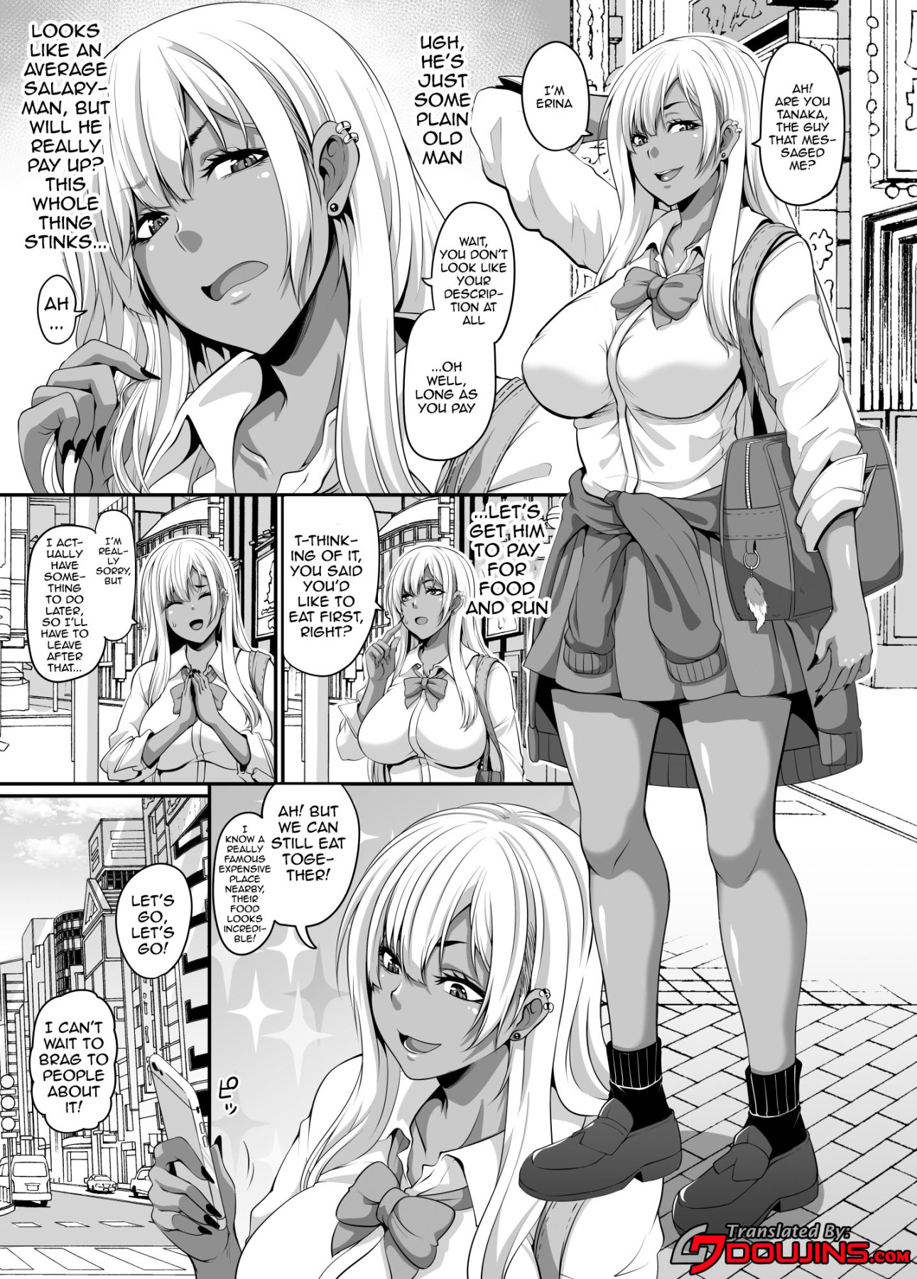 Hentai Manga Comic-A Sugar Daddy And The Gyaru Girls He Pays To Have An Orgy With Him-Read-3